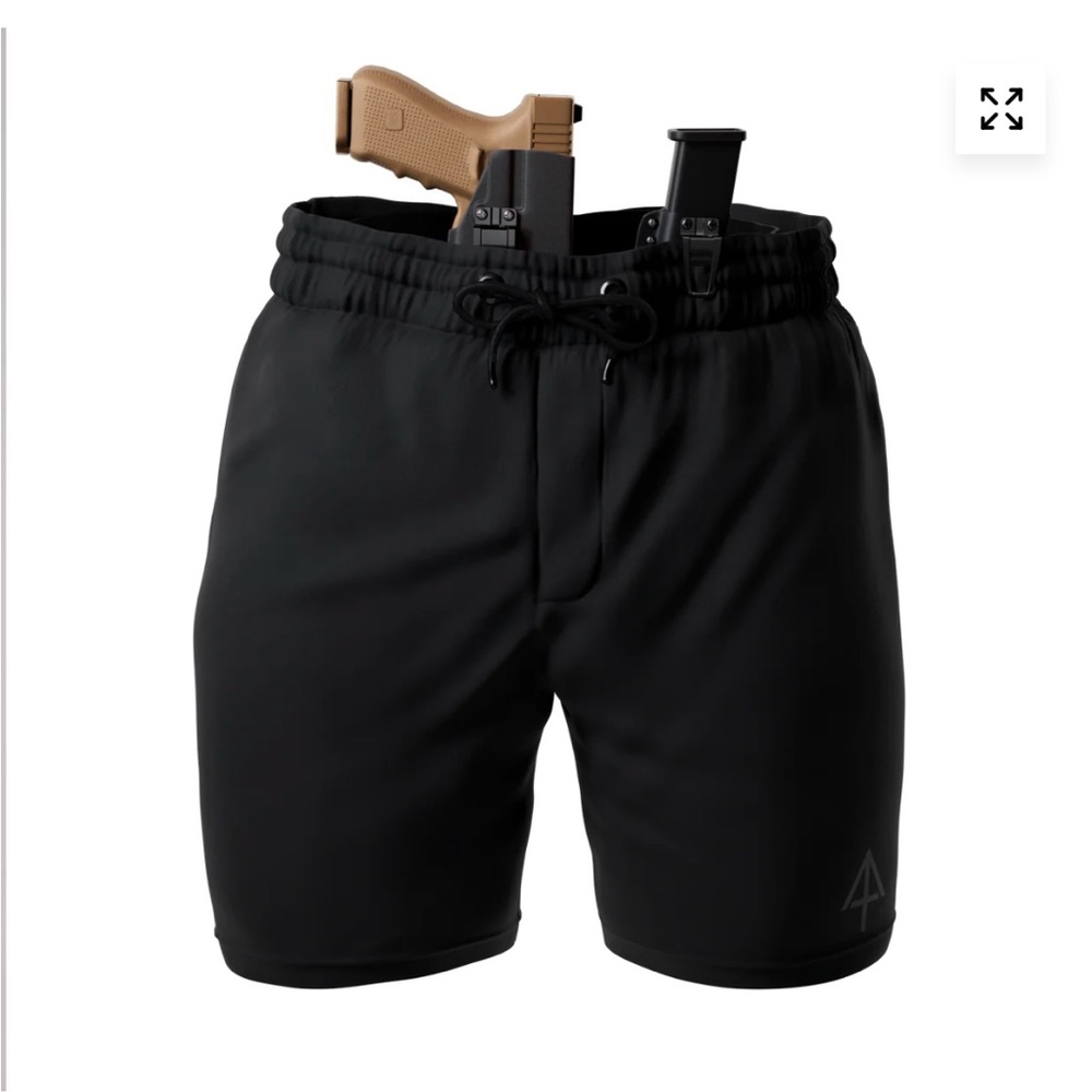 Men's Black Tactical Shorts Concealed Carry